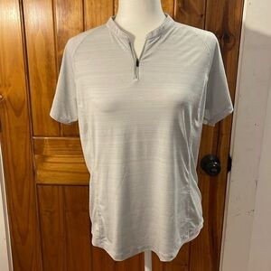 Slazenger Golf Light Grey 1/4 Zip Short Sleeve Lightweight Top Large